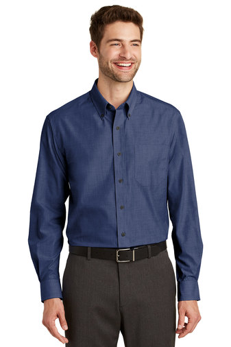 Port Authority Adult Unisex 3 oz 60/40 Crosshatch Easy Care Dress Shirt